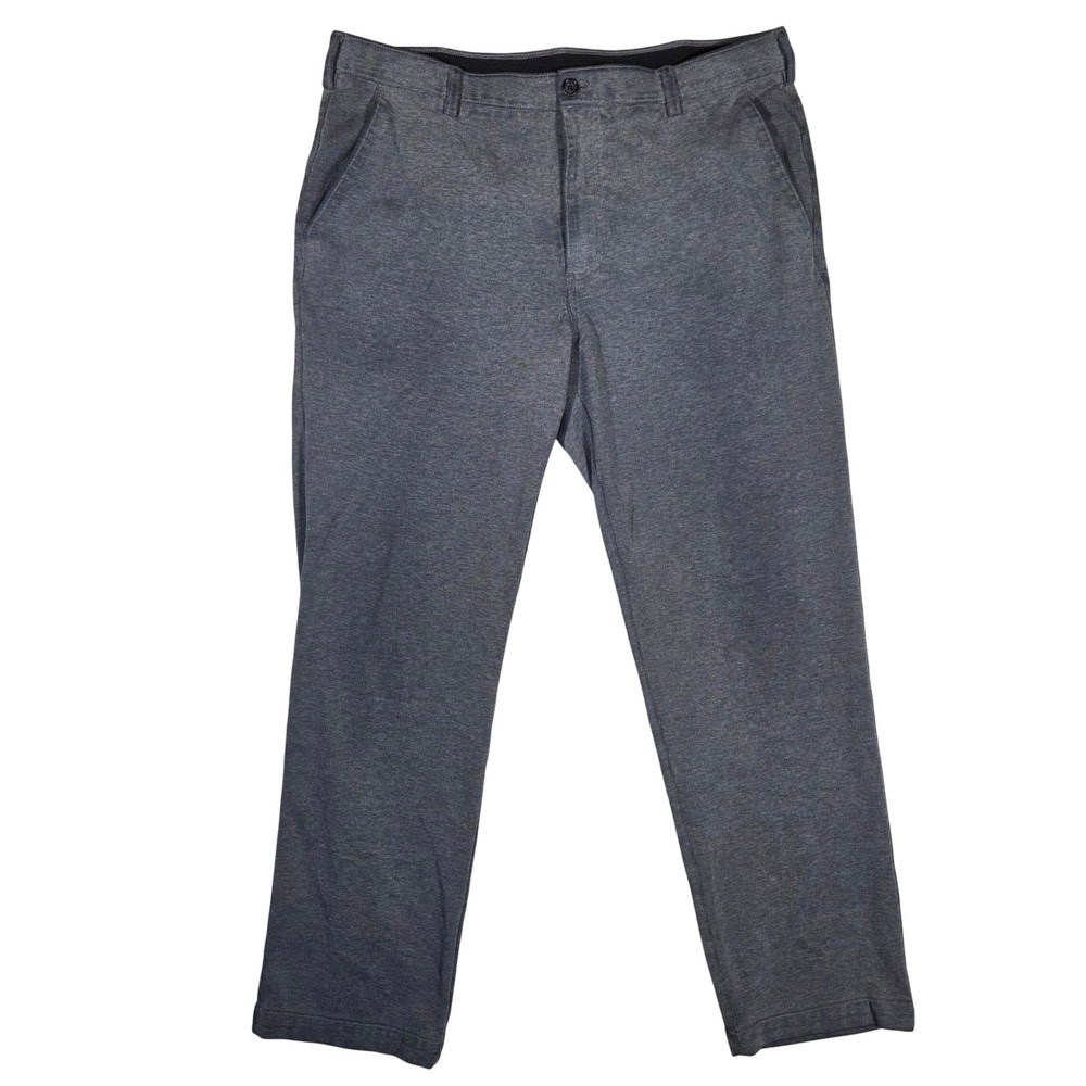 Van Heusen Flex Mens Straight Fit Pants 38x32 Heather Charcoal Gray Stretch